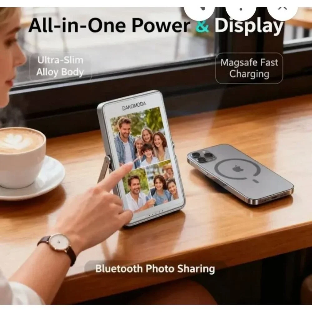 5000mAh Pocket-Sized Photo Charger USB Bluetooth & Wireless Charging for Apple